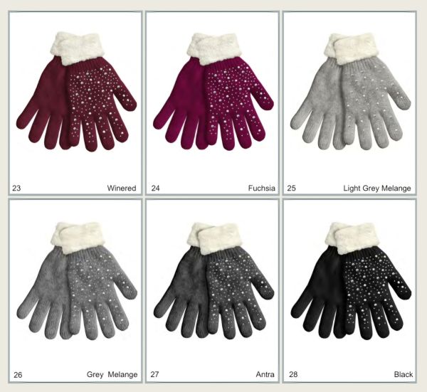 Fingerhandschuhe Funkelsteinchen  Teil 2 - in verschiedenen Farben